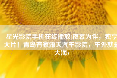 星光影院手机在线播放(夜幕为伴，独享大片！青岛有家露天汽车影院，车外就是大海)