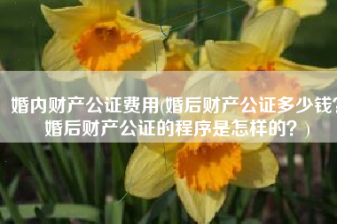 婚内财产公证费用(婚后财产公证多少钱？婚后财产公证的程序是怎样的？)