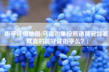 街亭详细地图(马谡如果按照诸葛亮部署，就真的能守住街亭么？)