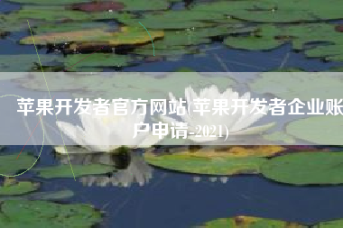 苹果开发者官方网站(苹果开发者企业账户申请-2021)