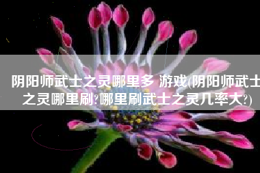 阴阳师武士之灵哪里多 游戏(阴阳师武士之灵哪里刷?哪里刷武士之灵几率大?)