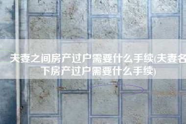 夫妻之间房产过户需要什么手续(夫妻名下房产过户需要什么手续)