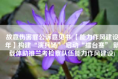 故意伤害罪公诉意见书(【能力作风建设年】构建“演兵场” 启动“擂台赛” 新载体助推兰考检察队伍能力作风建设)