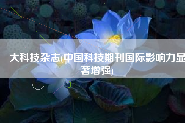 大科技杂志(中国科技期刊国际影响力显著增强)