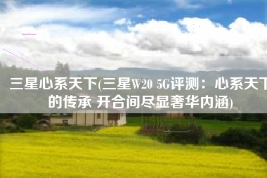 三星心系天下(三星W20 5G评测：心系天下的传承 开合间尽显奢华内涵)