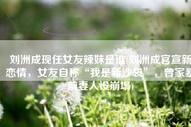 刘洲成现任女友辣妹是谁(刘洲成官宣新恋情，女友自称“我是新沙袋”，曾家暴前妻人设崩塌)