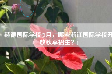 赫德国际学校(3月，哪些浙江国际学校开放秋季招生？)