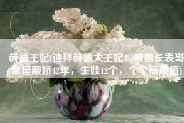 赫德王妃(迪拜赫德大王妃：被酋长表哥金屋藏娇42年，生娃12个，个个高颜值)