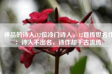 神品的诗人(12位冷门诗人，12首传世名作：诗人不出名，诗作却千古流传)