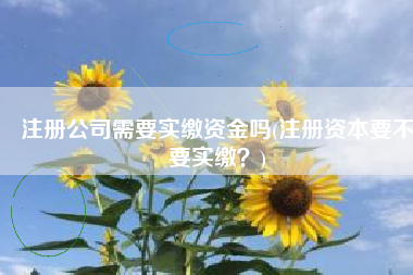 注册公司需要实缴资金吗(注册资本要不要实缴？)