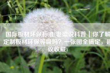 国际板材环保标准(老梁说科普｜你了解定制板材环保等级吗？一张图全搞定，建议收藏)