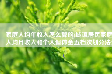 家庭人均年收入怎么算的(城镇居民家庭人均月收入和个人退休金五档次划分法)