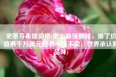 史蒂芬布隆伯格(史上最强雅贼，偷了价值两千万美元的书一本不卖，世界承认其品味)