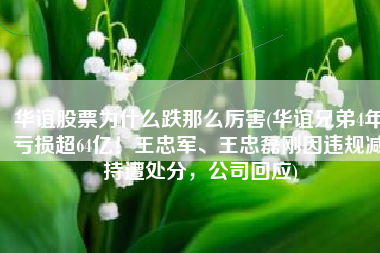 华谊股票为什么跌那么厉害(华谊兄弟4年亏损超64亿！王忠军、王忠磊刚因违规减持遭处分，公司回应)