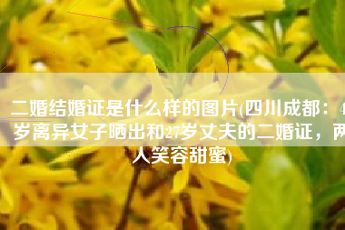 二婚结婚证是什么样的图片(四川成都：42岁离异女子晒出和27岁丈夫的二婚证，两人笑容甜蜜)