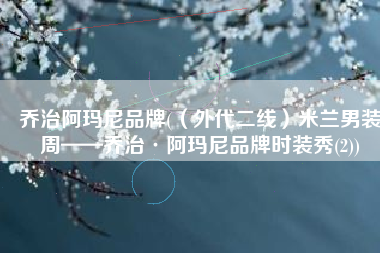 乔治阿玛尼品牌(（外代二线）米兰男装周——乔治·阿玛尼品牌时装秀(2))