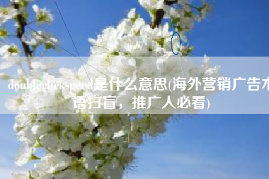 doubleclickspeed是什么意思(海外营销广告术语扫盲，推广人必看)