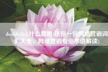 doubleclick什么意思(送你一份网络营销词汇大全，网络营销专业术语解读)