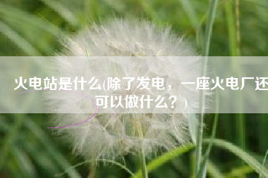 火电站是什么(除了发电，一座火电厂还可以做什么？)