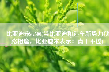 比亚迪宋ev500(当比亚迪和造车新势力狭路相逢，比亚迪宋表示：真干不过)