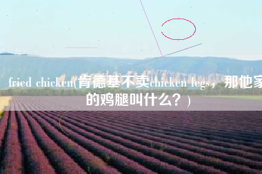 fried chicken(肯德基不卖chicken legs，那他家的鸡腿叫什么？)