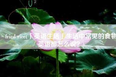 fried rice(「英语生活」生活中常见的食物英语都怎么说？)