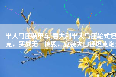 半人马座装甲车(意大利半人马座轮式坦克，实战无一被毁，安装大口径坦克炮)