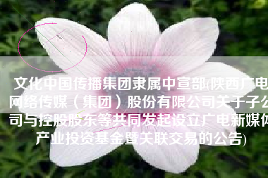 文化中国传播集团隶属中宣部(陕西广电网络传媒（集团）股份有限公司关于子公司与控股股东等共同发起设立广电新媒体产业投资基金暨关联交易的公告)