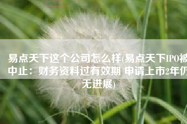 易点天下这个公司怎么样(易点天下IPO被中止：财务资料过有效期 申请上市2年仍无进展)