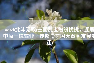 switch北斗无双(三国乱世纷纷扰扰，逐鹿中原一统霸业—浅谈《三国无双》发展变迁)