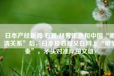 日本产经新闻 右翼(林芳正急和中国“撇清关系”后，日本极右翼又在网上“带节奏”，矛头对准岸田文雄)