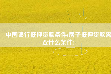 中国银行抵押贷款条件(房子抵押贷款需要什么条件)