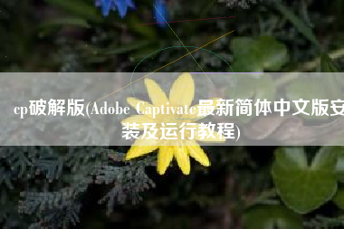 cp破解版(Adobe Captivate最新简体中文版安装及运行教程)