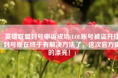 英雄联盟封号申诉成功(LOL账号被盗开挂封号现在终于有解决方法了，这次官方做的漂亮！)