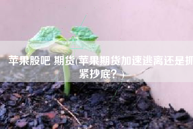 苹果股吧 期货(苹果期货加速逃离还是抓紧抄底？)
