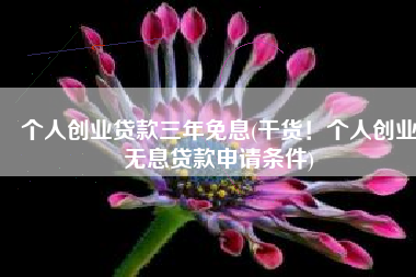 个人创业贷款三年免息(干货！个人创业无息贷款申请条件)