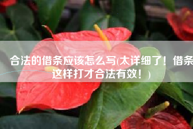 合法的借条应该怎么写(太详细了！借条这样打才合法有效！)