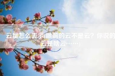 云量怎么表示(眼前的云不是云？你说的云是啥云……)