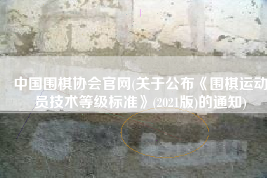 中国围棋协会官网(关于公布《围棋运动员技术等级标准》(2021版)的通知)