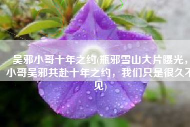 吴邪小哥十年之约(瓶邪雪山大片曝光，小哥吴邪共赴十年之约，我们只是很久不见)