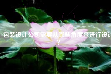 包装设计公司需要从哪些角度来进行设计？
