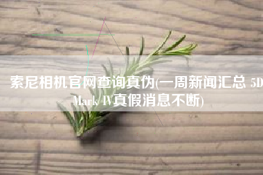 索尼相机官网查询真伪(一周新闻汇总 5D Mark IV真假消息不断)