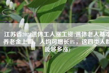 江苏省2022退休工人涨工资(退休老人基本养老金上调，人均可增长4%，这四类人群能够多涨)