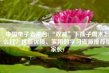 中国电子云平台(“双减”下孩子周末怎么过？这些优质、实用的学习资源推荐给家长)