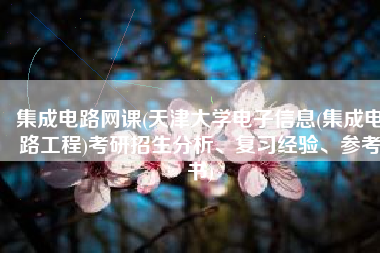 集成电路网课(天津大学电子信息(集成电路工程)考研招生分析、复习经验、参考书)