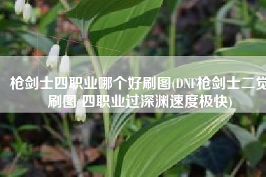 枪剑士四职业哪个好刷图(DNF枪剑士二觉刷图 四职业过深渊速度极快)