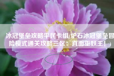 冰冠堡垒攻略平民卡组(炉石冰冠堡垒冒险模式通关攻略三区：直面巫妖王！)