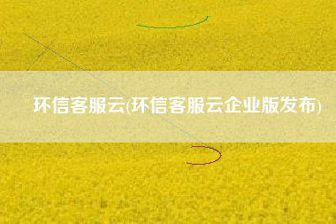 环信客服云(环信客服云企业版发布)