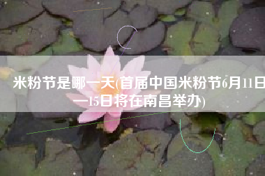 米粉节是哪一天(首届中国米粉节6月11日—15日将在南昌举办)