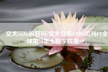 交大emba班好吗(交大安泰EMBA位列FT全球第10本土商学院第一)